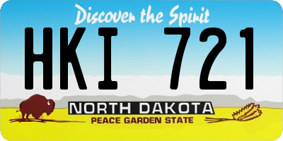 ND license plate HKI721