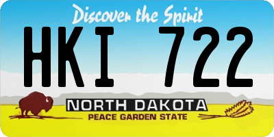 ND license plate HKI722