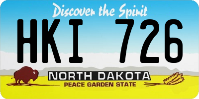 ND license plate HKI726