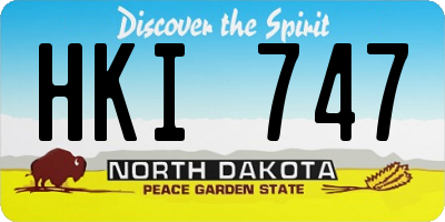 ND license plate HKI747