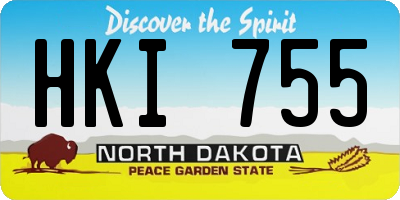 ND license plate HKI755