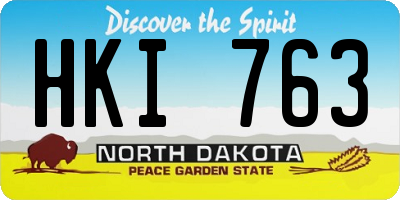 ND license plate HKI763