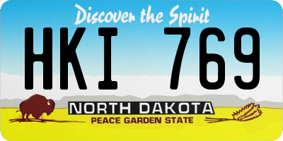 ND license plate HKI769