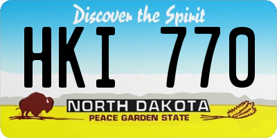 ND license plate HKI770