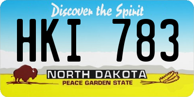 ND license plate HKI783