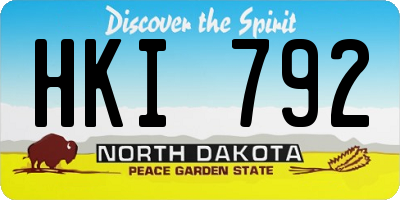 ND license plate HKI792
