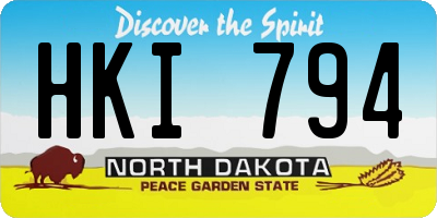 ND license plate HKI794
