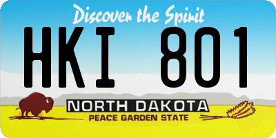 ND license plate HKI801