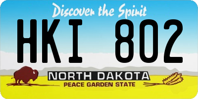 ND license plate HKI802