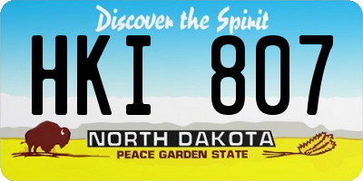 ND license plate HKI807