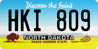 ND license plate HKI809