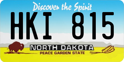 ND license plate HKI815