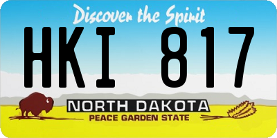 ND license plate HKI817