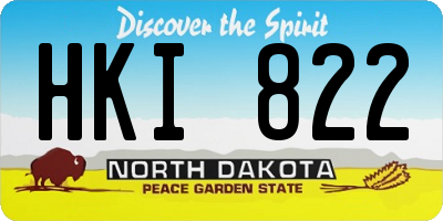 ND license plate HKI822