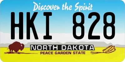ND license plate HKI828