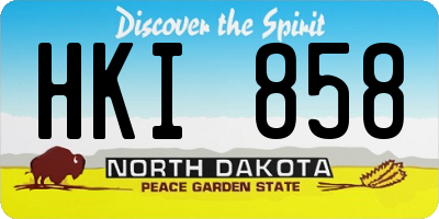 ND license plate HKI858
