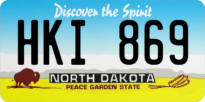 ND license plate HKI869