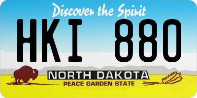 ND license plate HKI880