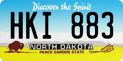ND license plate HKI883
