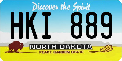 ND license plate HKI889