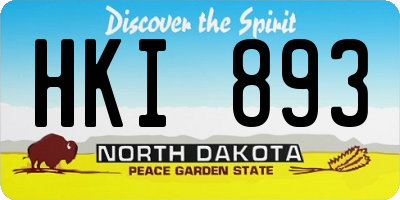 ND license plate HKI893