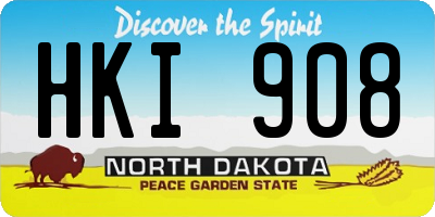 ND license plate HKI908