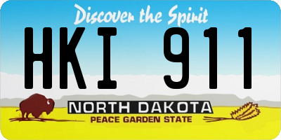 ND license plate HKI911