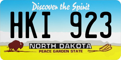 ND license plate HKI923