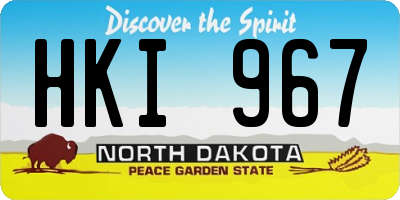 ND license plate HKI967
