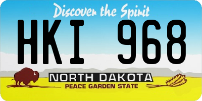ND license plate HKI968