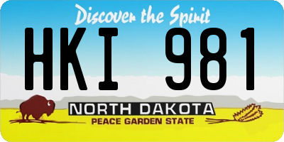 ND license plate HKI981