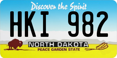 ND license plate HKI982