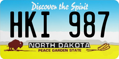 ND license plate HKI987