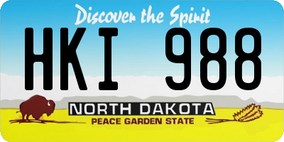 ND license plate HKI988