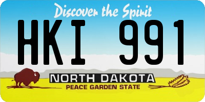 ND license plate HKI991