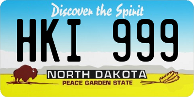 ND license plate HKI999
