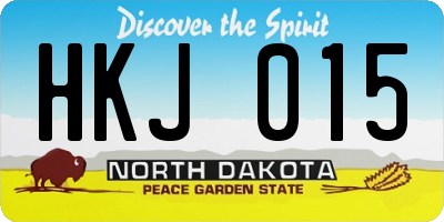 ND license plate HKJ015