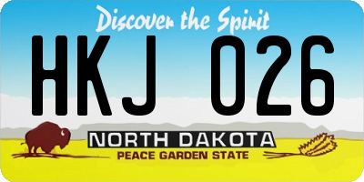 ND license plate HKJ026