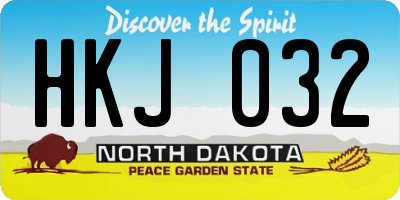 ND license plate HKJ032