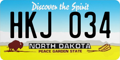 ND license plate HKJ034
