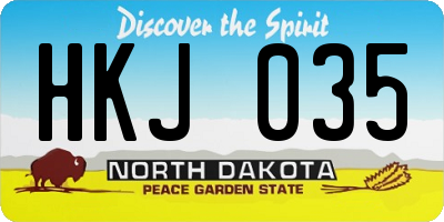 ND license plate HKJ035