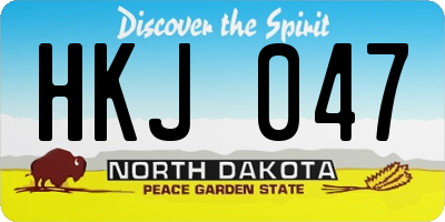 ND license plate HKJ047