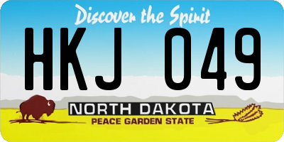 ND license plate HKJ049