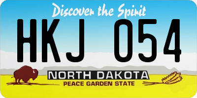 ND license plate HKJ054