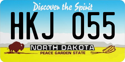 ND license plate HKJ055