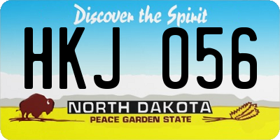 ND license plate HKJ056