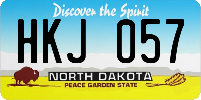 ND license plate HKJ057