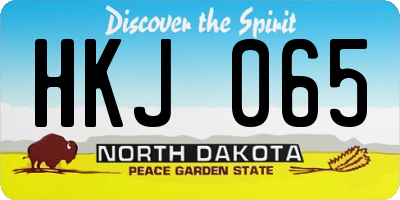 ND license plate HKJ065
