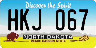 ND license plate HKJ067