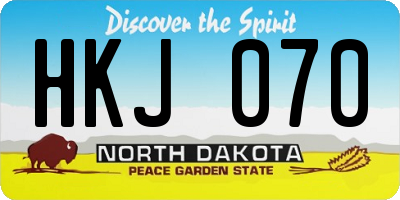 ND license plate HKJ070